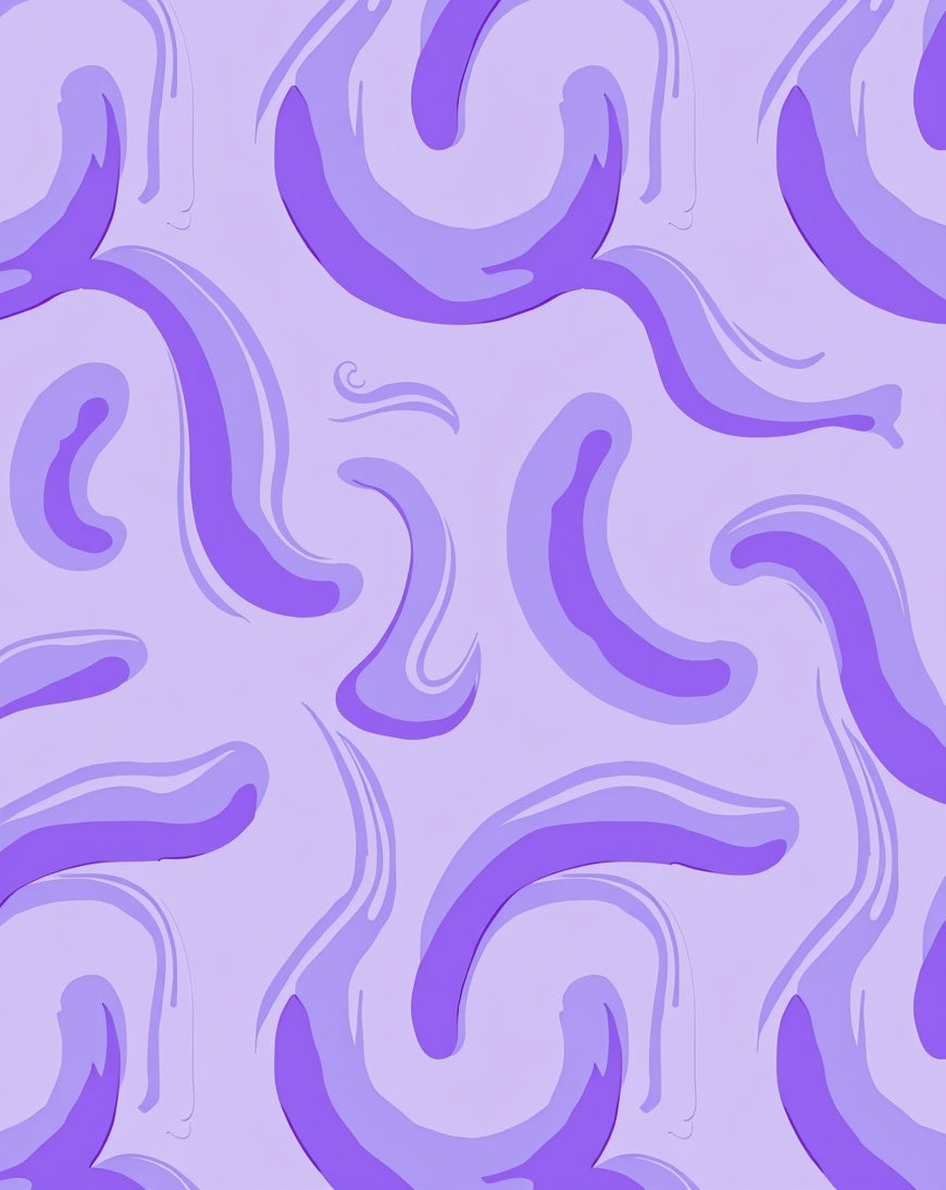 Abstract Purple Swirls Pattern Rug