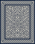 Intricate Maze Patterned Border Rug
