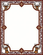 Regal Deer Woodland Corner Border Rug