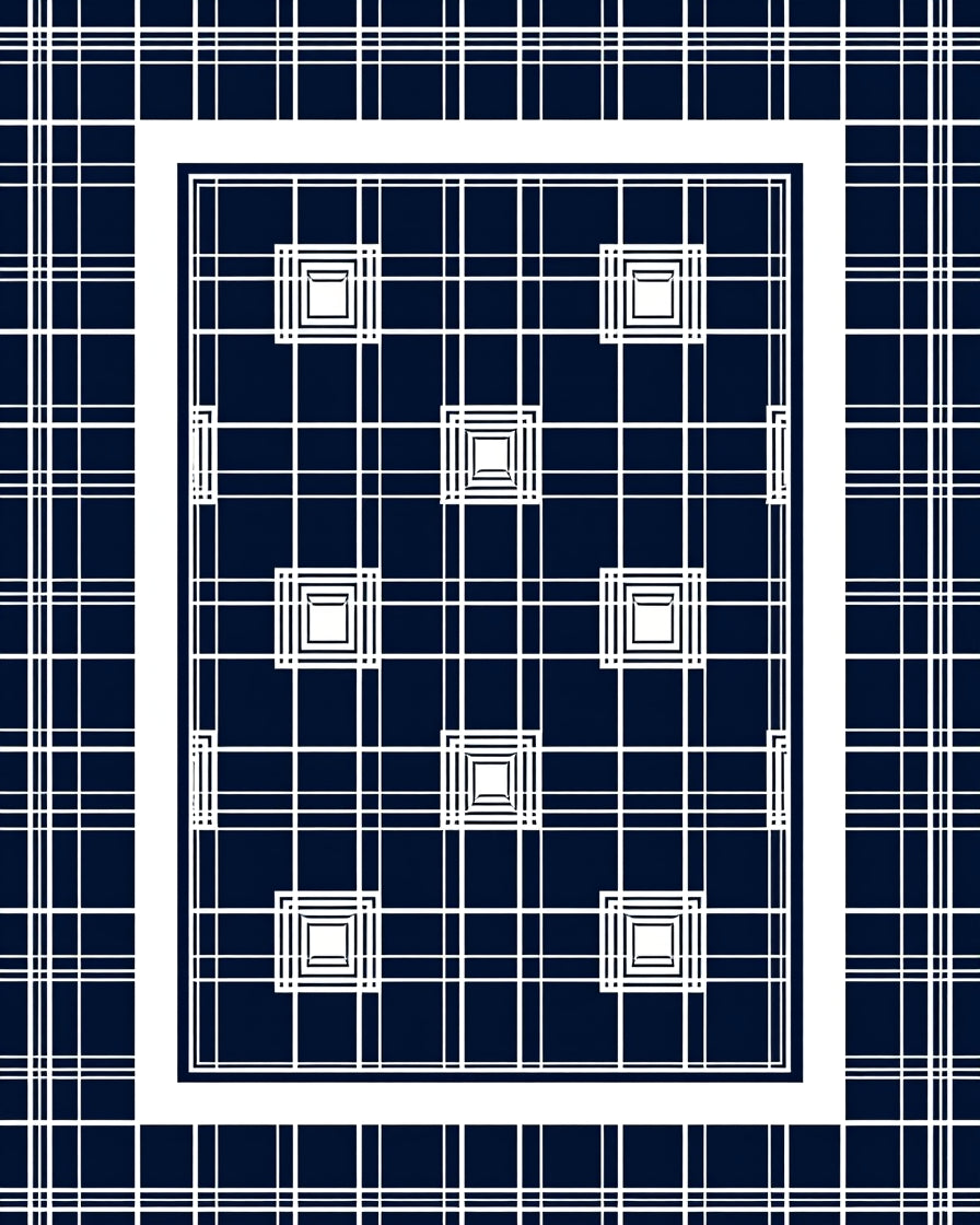 Geometric Gradient Square Pattern Rug