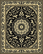 Intricate Scrollwork Mandala Pattern Rug