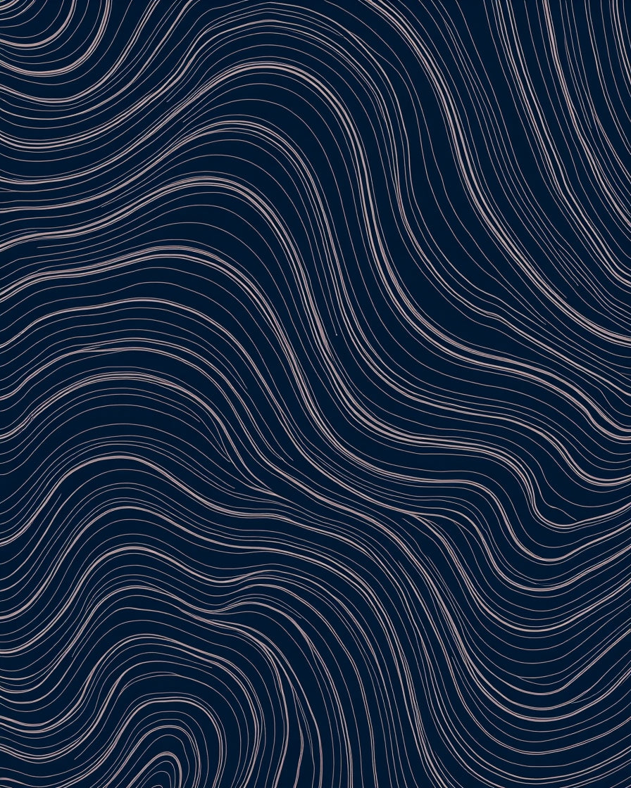 Navy Blue Swirling Lines Pattern Rug