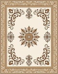 Ornate Floral Scrollwork Cream Rug