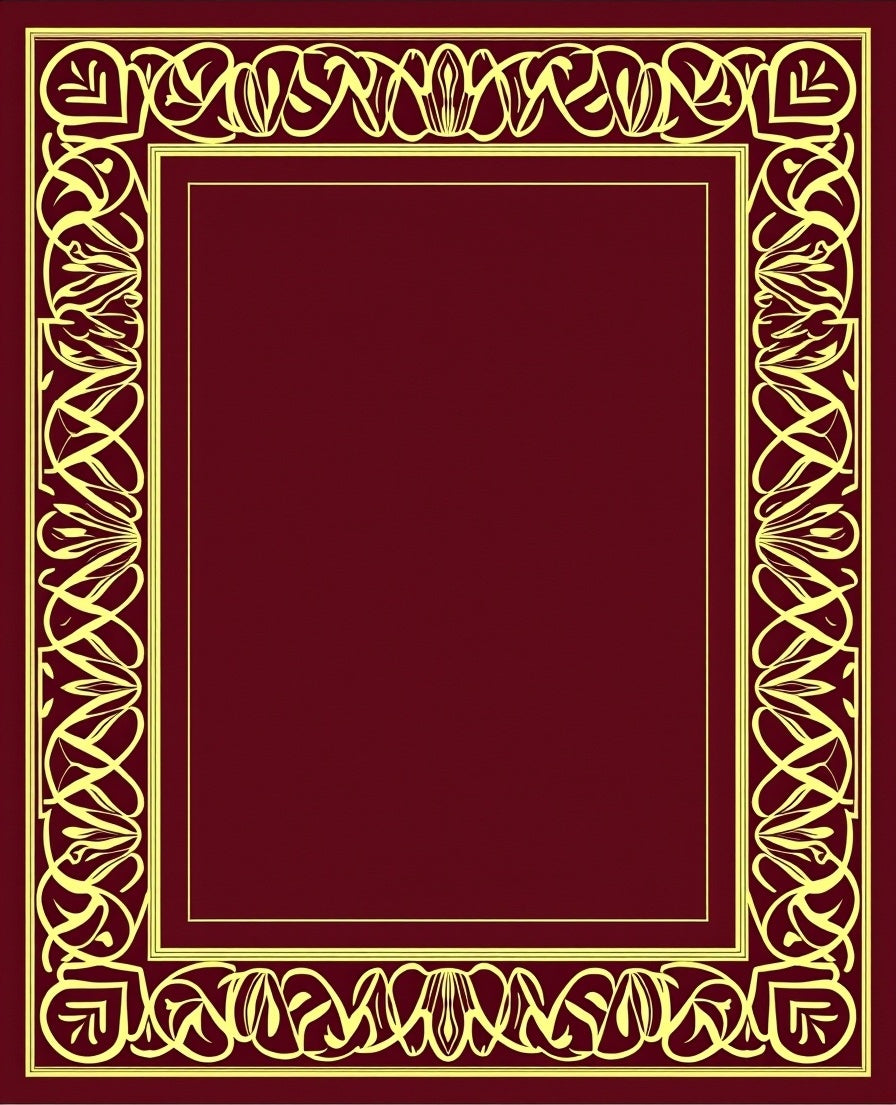 Ornate Golden Vine Frame Rug