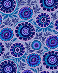 Vibrant Blue Purple Floral Pattern Rug