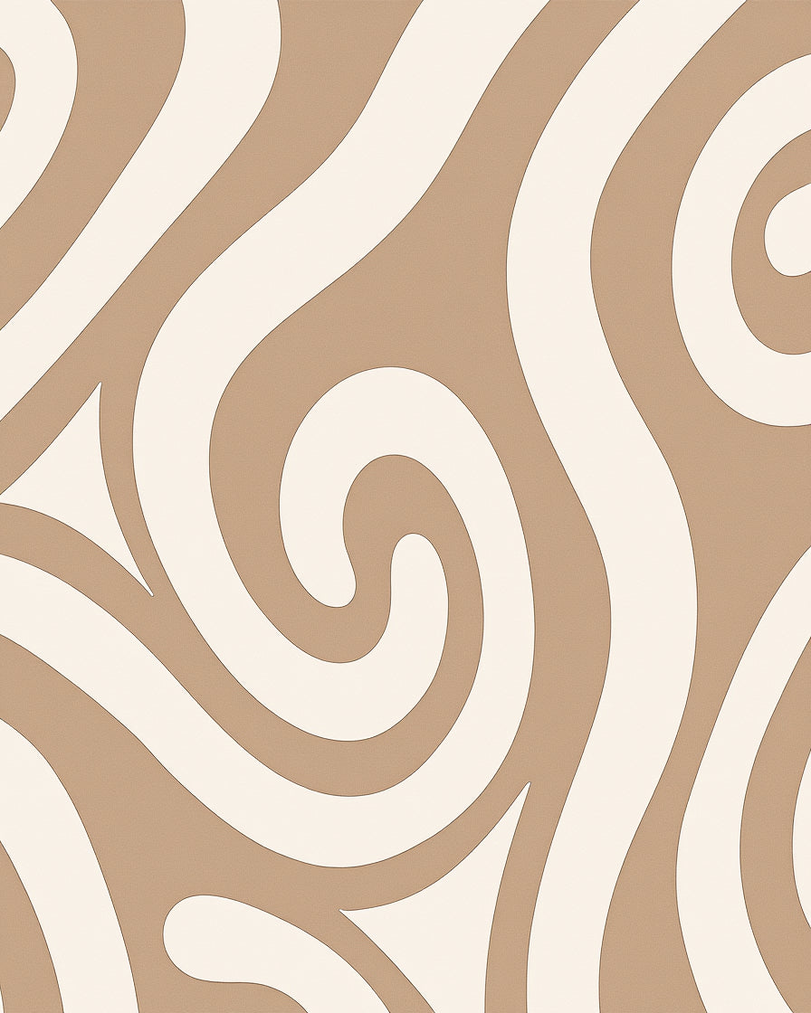 Swirls Pattern Warm Tones Art Rug
