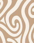 Swirls Pattern Warm Tones Art Rug