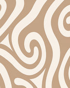 Swirls Pattern Warm Tones Art Rug