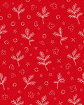 White Pine Sprig And Star Red Rug