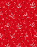 White Pine Sprig And Star Red Rug