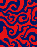 Red and Blue Swirl Pattern Rug