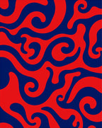 Red and Blue Swirl Pattern Rug
