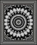 Black White Mandala Geometric Design Rug