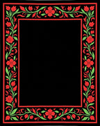 Bold Floral Vine Border Design Rug