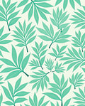 Teal Leaf Patterned Tropical Design Rug