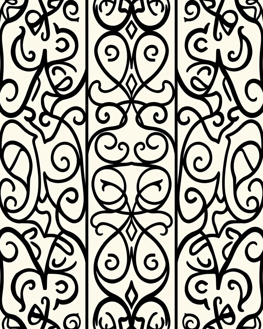 Intricate Scrollwork Classic Pattern Design Rug