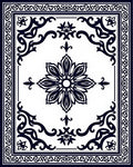 Classic Floral Scrollwork Mandala Pattern Rug