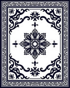 Classic Floral Scrollwork Mandala Pattern Rug