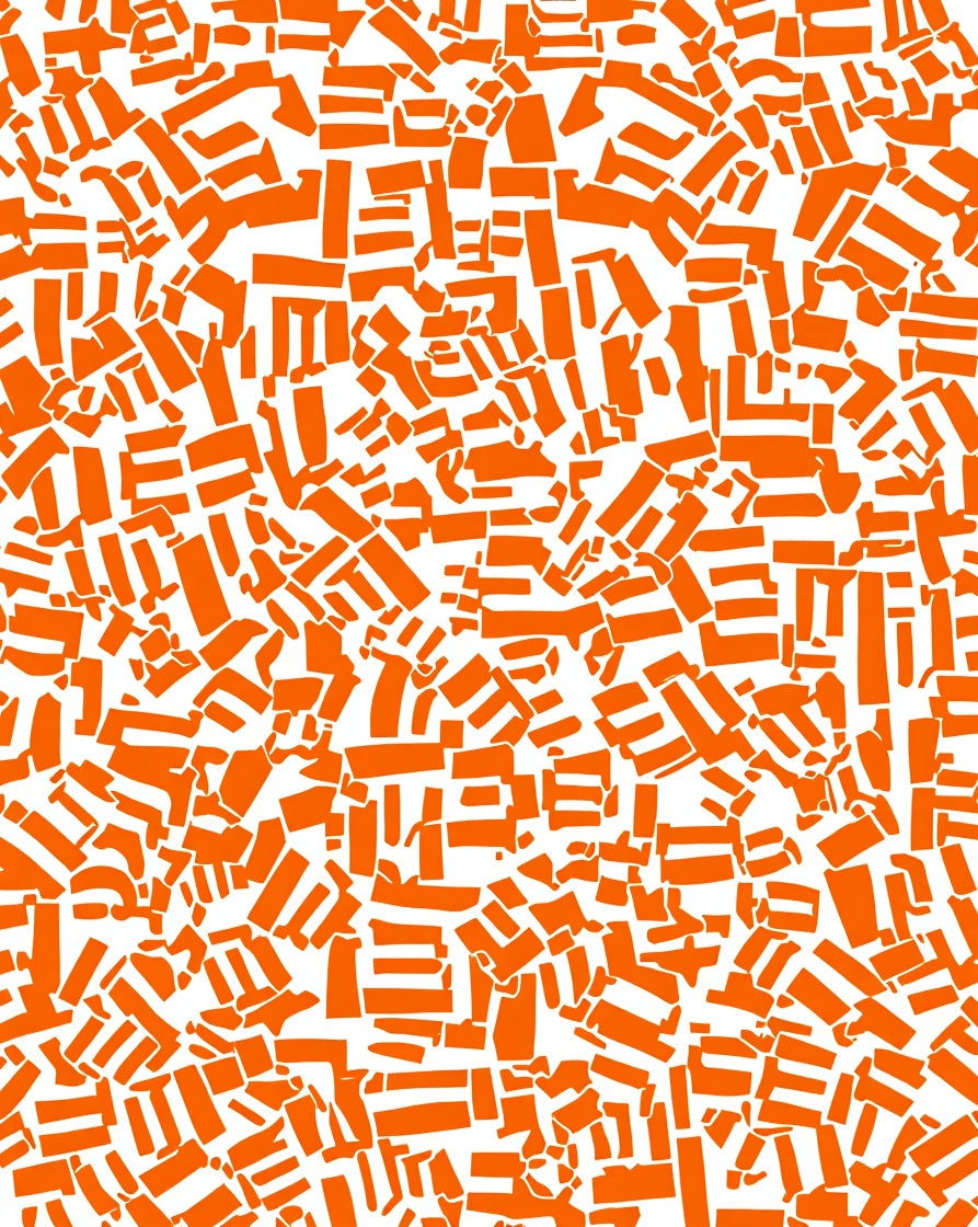 Abstract Orange Shapes Pattern Rug