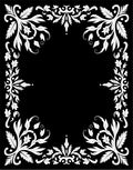 White Floral Scrollwork Border Design Rug