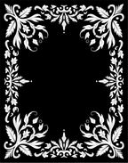 White Floral Scrollwork Border Design Rug