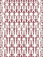Maroon Abstract Linked Oval Pattern Rug