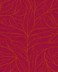 Crimson Ditsy Leaf Flow Pattern Rug