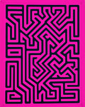 Bold Pink Geometric Maze Rug