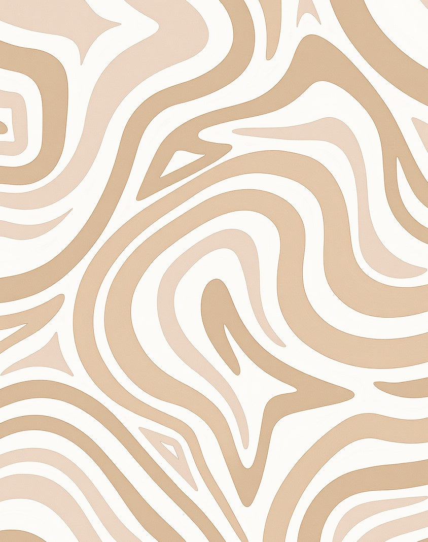 Neutral Abstract Swirl Pattern Rug
