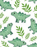 Cute Dinosaur Foliage Pattern Rug