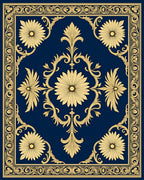 Classic Floral Golden Scrolls Rug