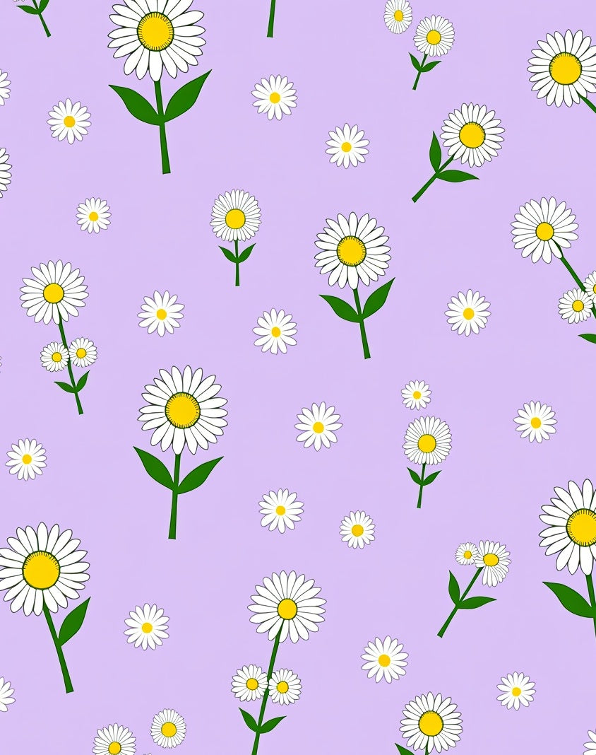 Pastel Purple Daisy Pattern Rug