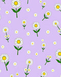 Pastel Purple Daisy Pattern Rug