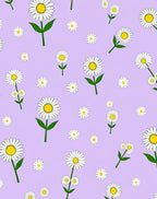 Pastel Purple Daisy Pattern Rug