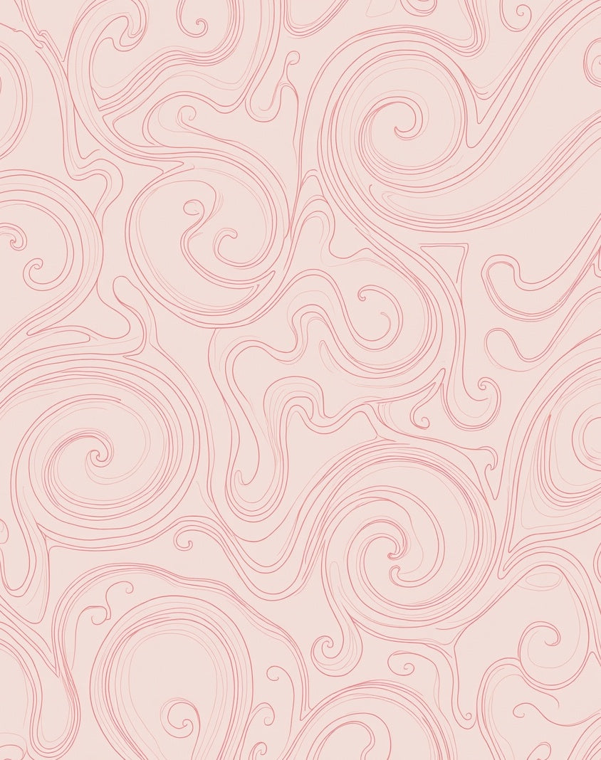Minimalist Swirls Gentle Pink Pattern Rug