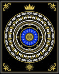 Royal Blue Gold Mandala Art Rug