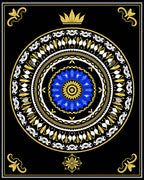 Royal Blue Gold Mandala Art Rug