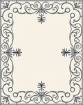 Ornate Black Scrollwork Elegant Border Rug