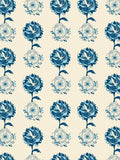 Blue Floral Art Nouveau Pattern Rug