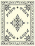 Classic Floral Corner Border Pattern Rug