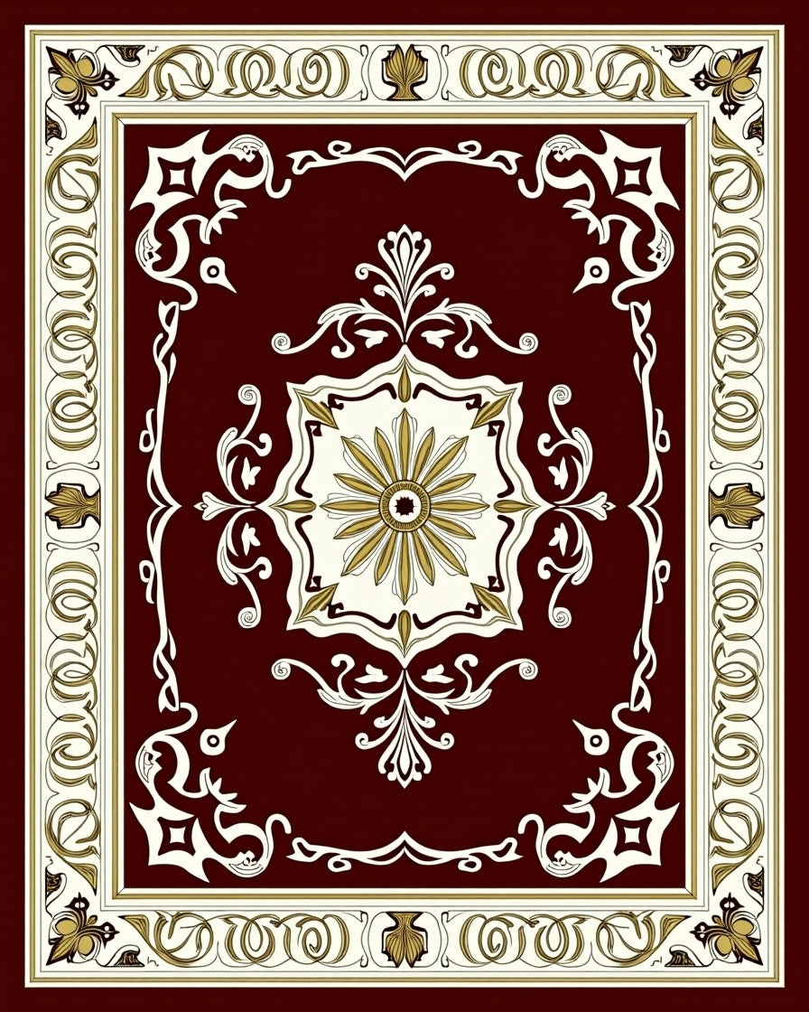 Classic Ornate Floral Medallion Rug
