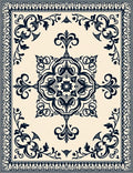 Classic Floral Medallion Border Design Rug