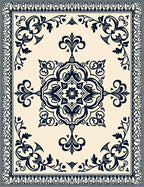 Classic Floral Medallion Border Design Rug