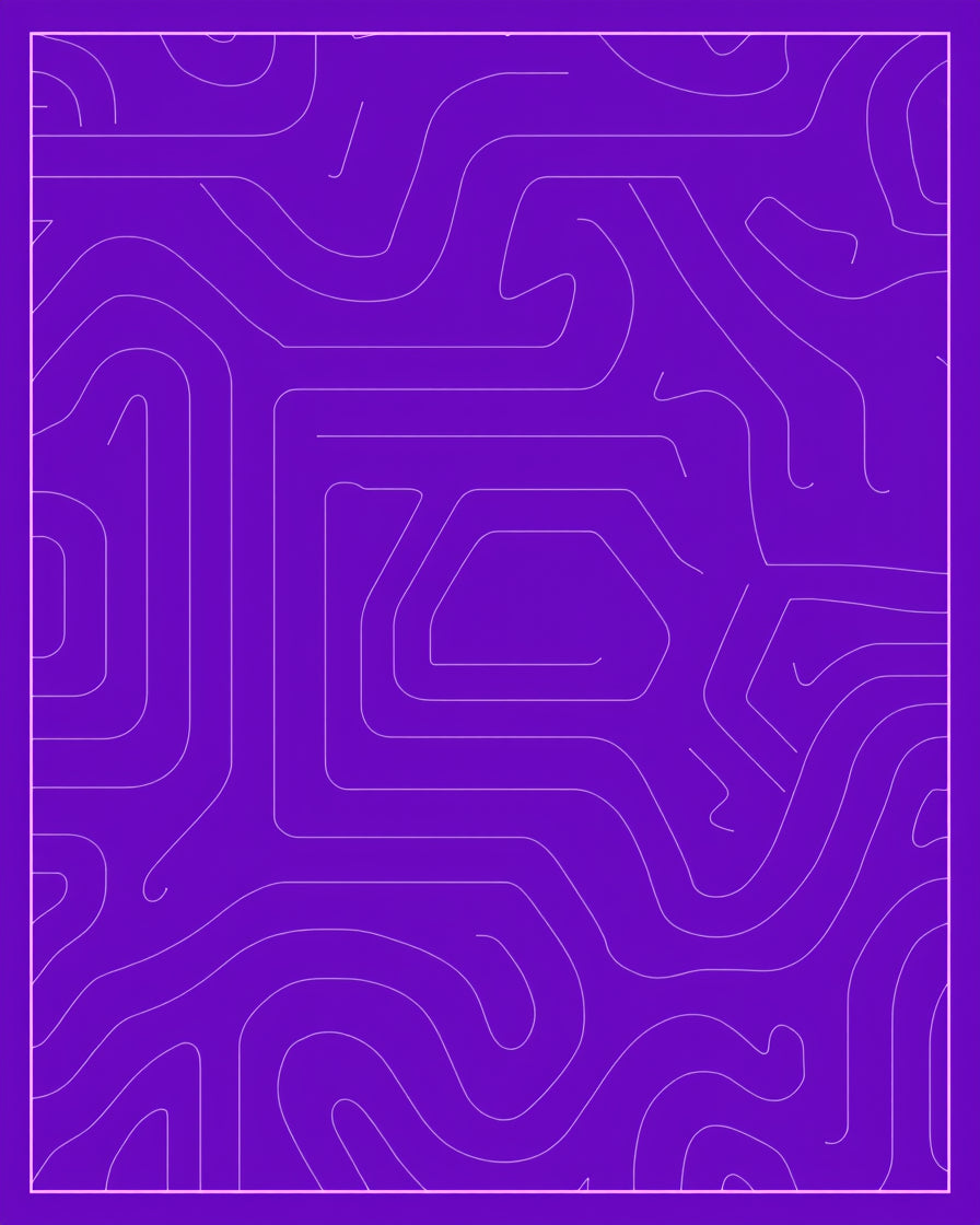 Purple Abstract Line Art Design Rug