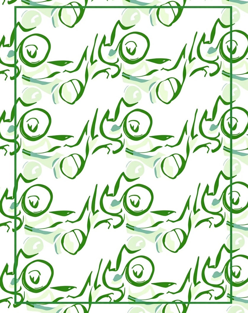 Abstract Green Swirls Pattern Rug