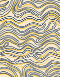 Abstract Yellow Flowing Line Design Rug