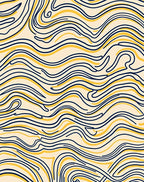 Abstract Yellow Flowing Line Design Rug