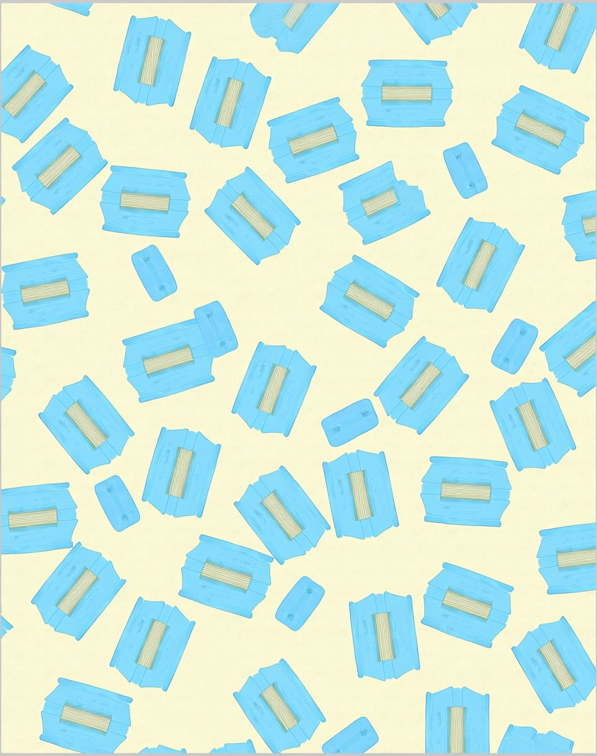 Playful Blue Bar Pattern Design Rug