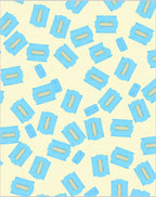 Playful Blue Bar Pattern Design Rug