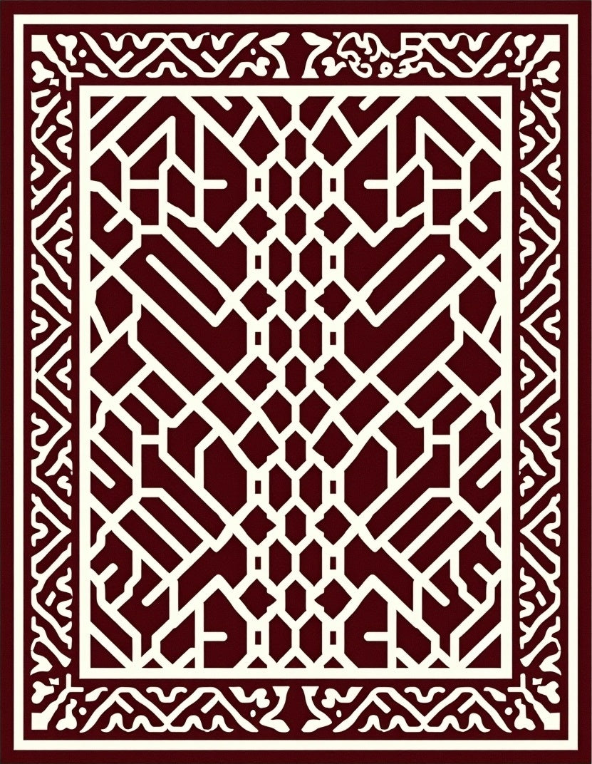 Classic Geometric Lattice Pattern Rug